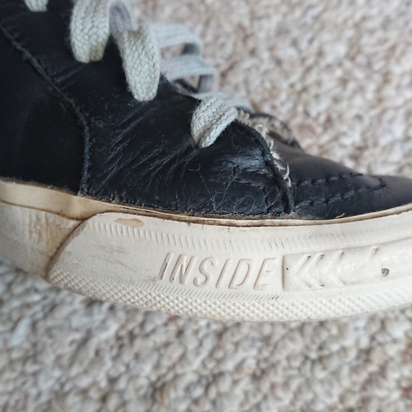 Golden Goose Slide Mid-Top Leather Stud Sneakers in Black size 38 - Picture 9 of 16